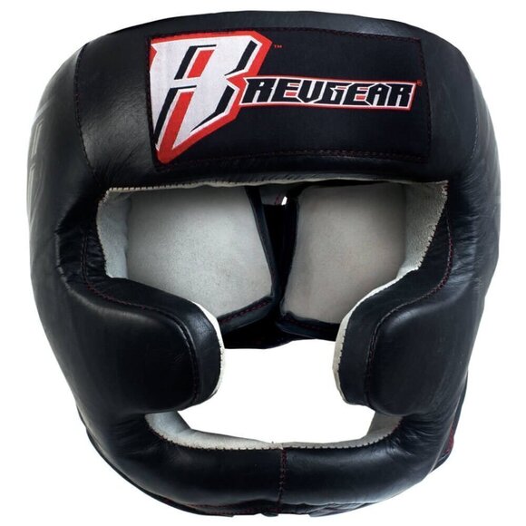 Boxing Revgear MMA Leather Headgear with Cheek and Chin Protection size L - Picture 1 of 10